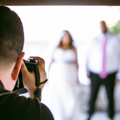 תמונה של צלם מגנטים מקצועי מצלם חתן וכלה בטקס חתונה